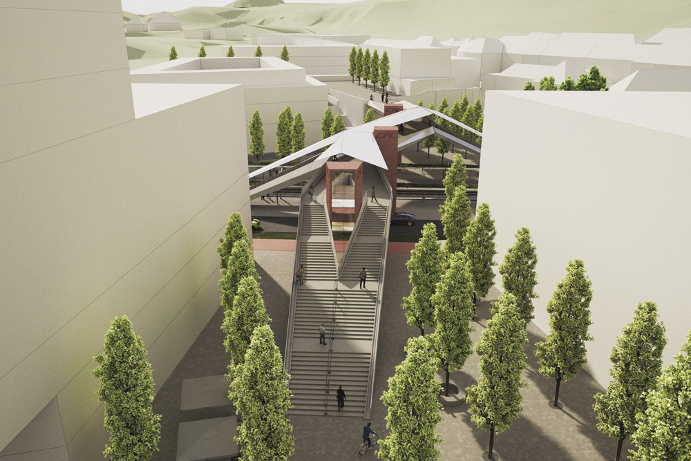 PASSERELLE GARE USINE L - Dudelange CFL Société Nationale des Chemins de Fer Luxembourgeois