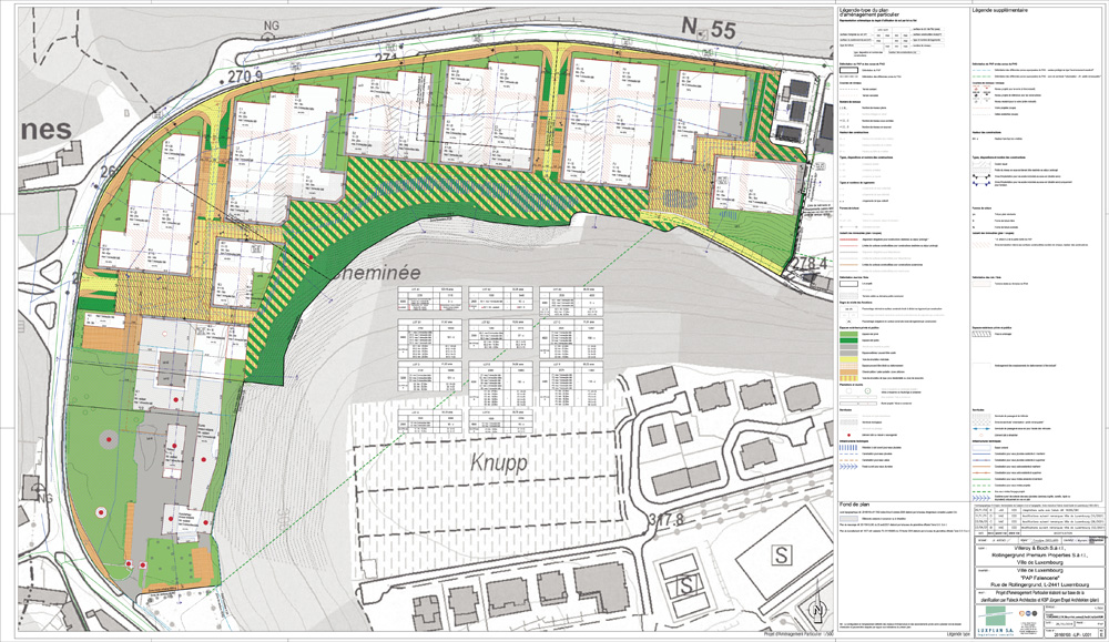 3	Ville de Luxembourg, PAP Faïencerie élaboré sur base de la planification par Fabeck Architectes et KSP Jürgen Architekten